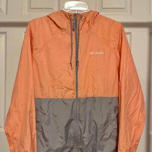 Columbia Flash Forward Windbreaker Pink Salmon/Gray Jacket Women's Size Medium